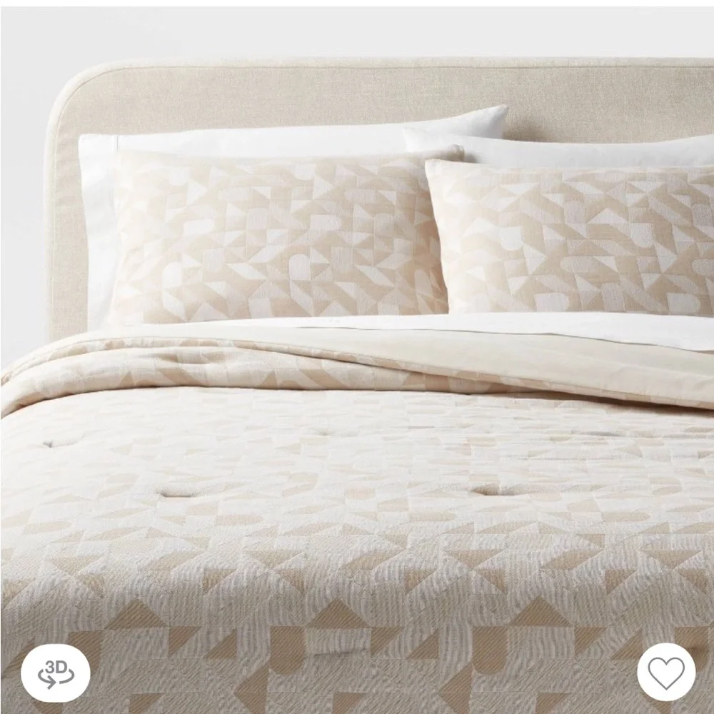 Threshold F/Q Beige Geo Matelasse Khaki/ Ivory Comforter Set